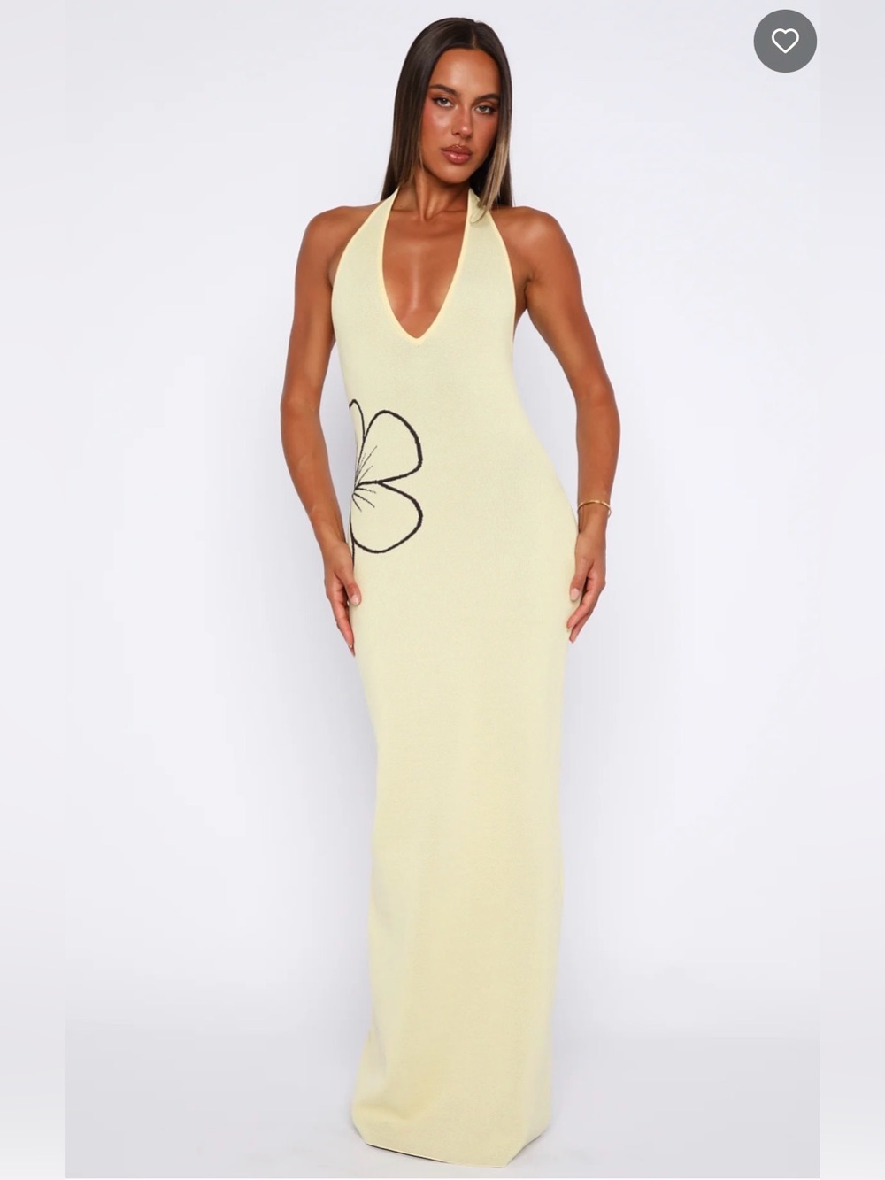 Baddie Era Knit Maxi Dress Lemon